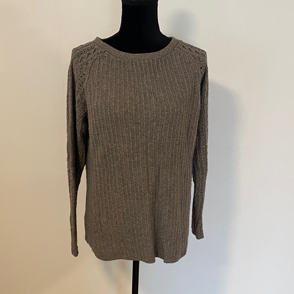 LOFT Taupe Crew Neck Sweater